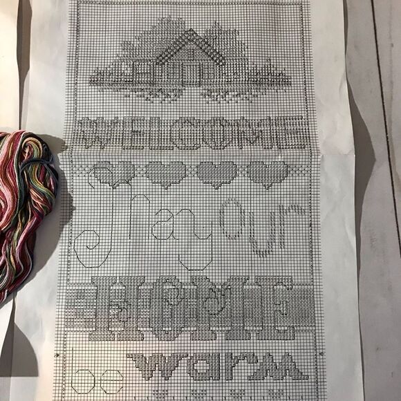 Janlynn Counted Cross Stitch kit partially 78-7 Hous Blessing 1987 Vintage - Picture 5 of 7